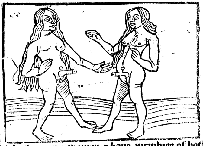 A couple of hermaphrodites packing some serious heat. From Wynken de Worde's edition of Mandeville from 1497