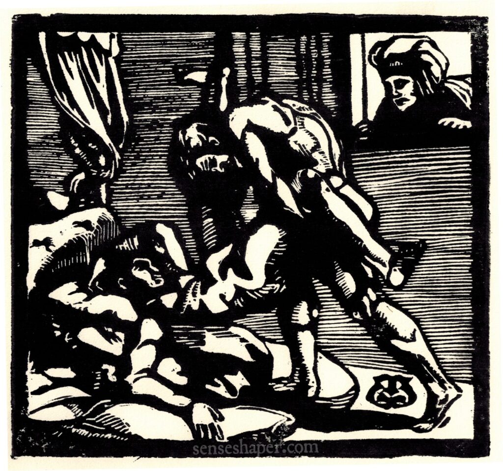 Aretino's I Modi's Posture 11 woodcut copy after Marcantonio Raimondi by Senseshaper